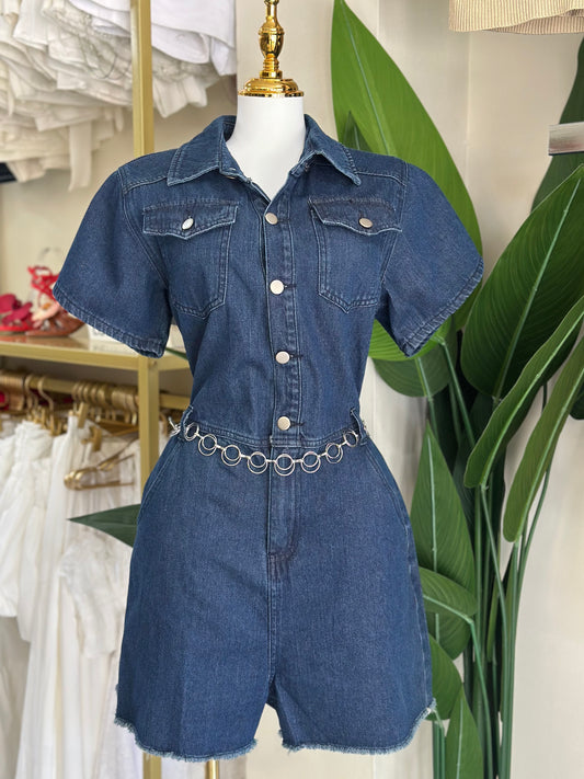Alice Dark Denim Romper