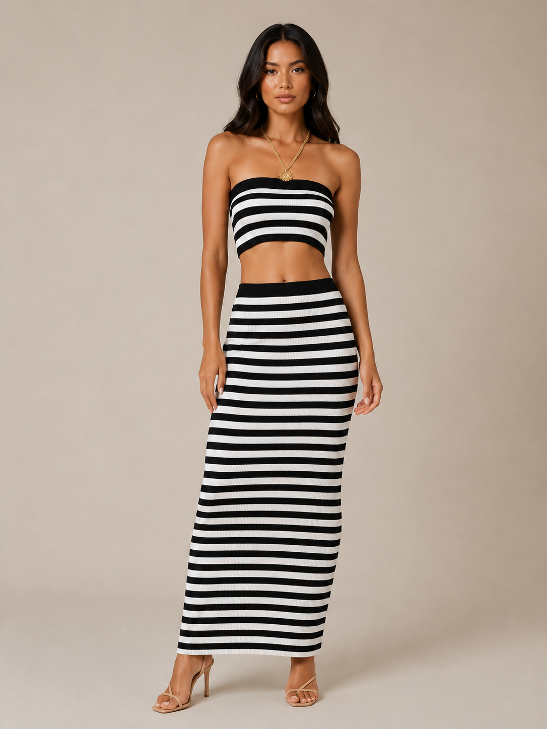 Carlotta Stripes Skirt Set
