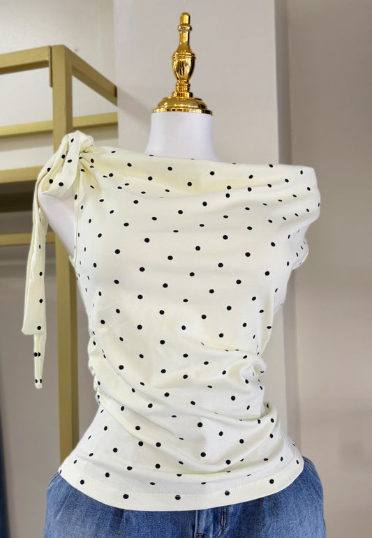 Alana Polka Dots Blouse (Yellow)