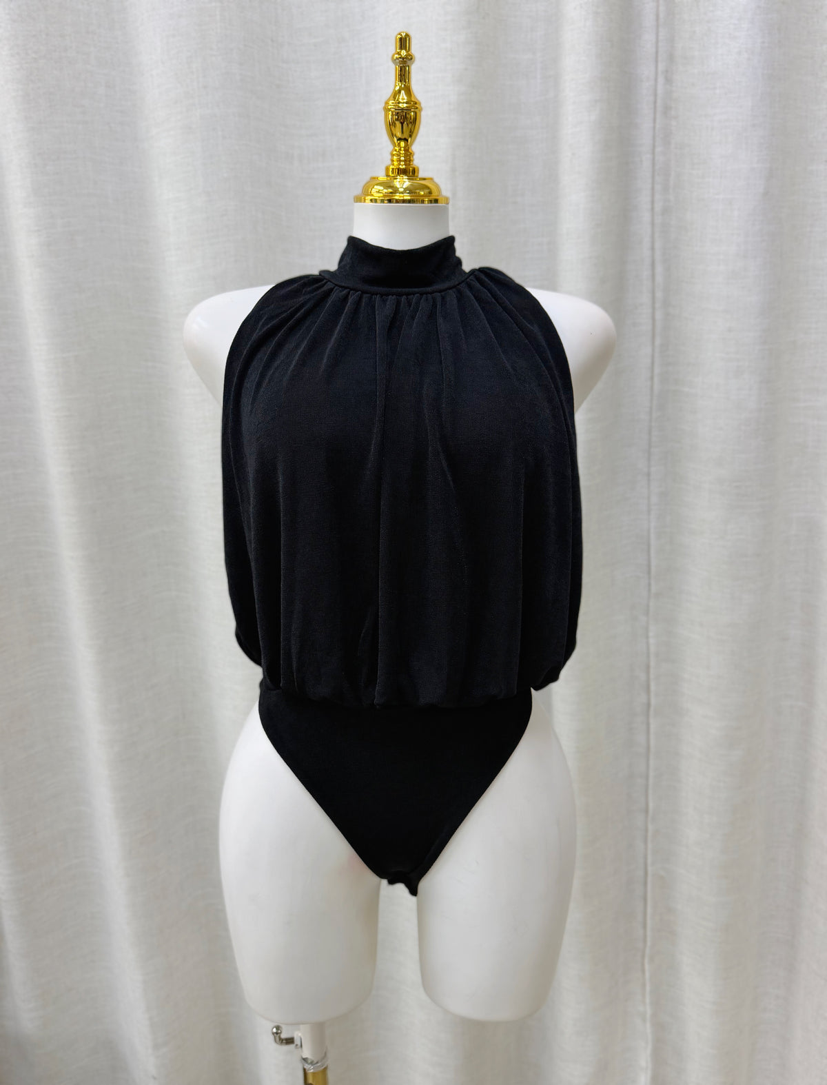 Sophia Draped Bodysuit (Black)