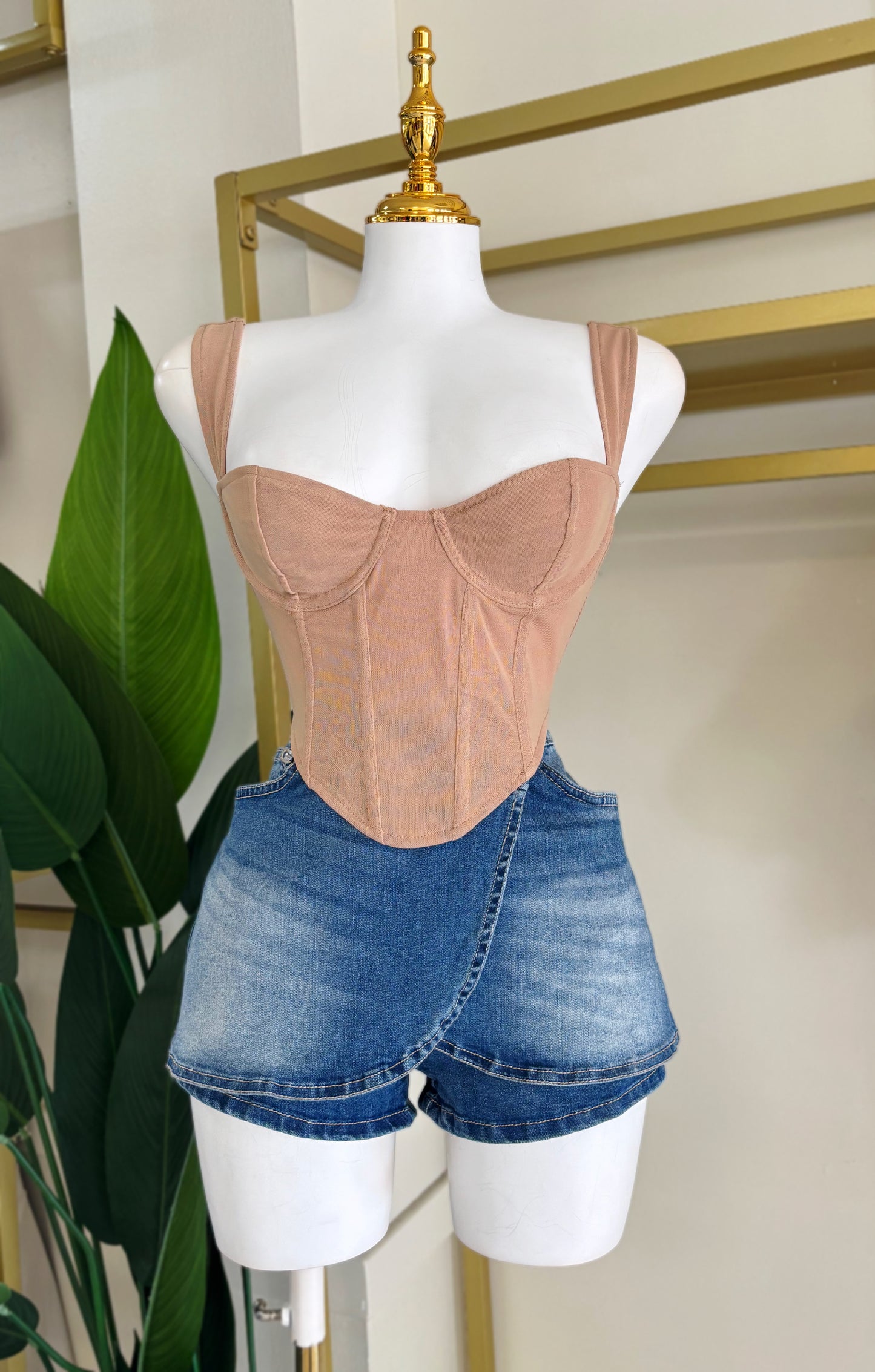 Sofia Denim Skort (Dark Blue)
