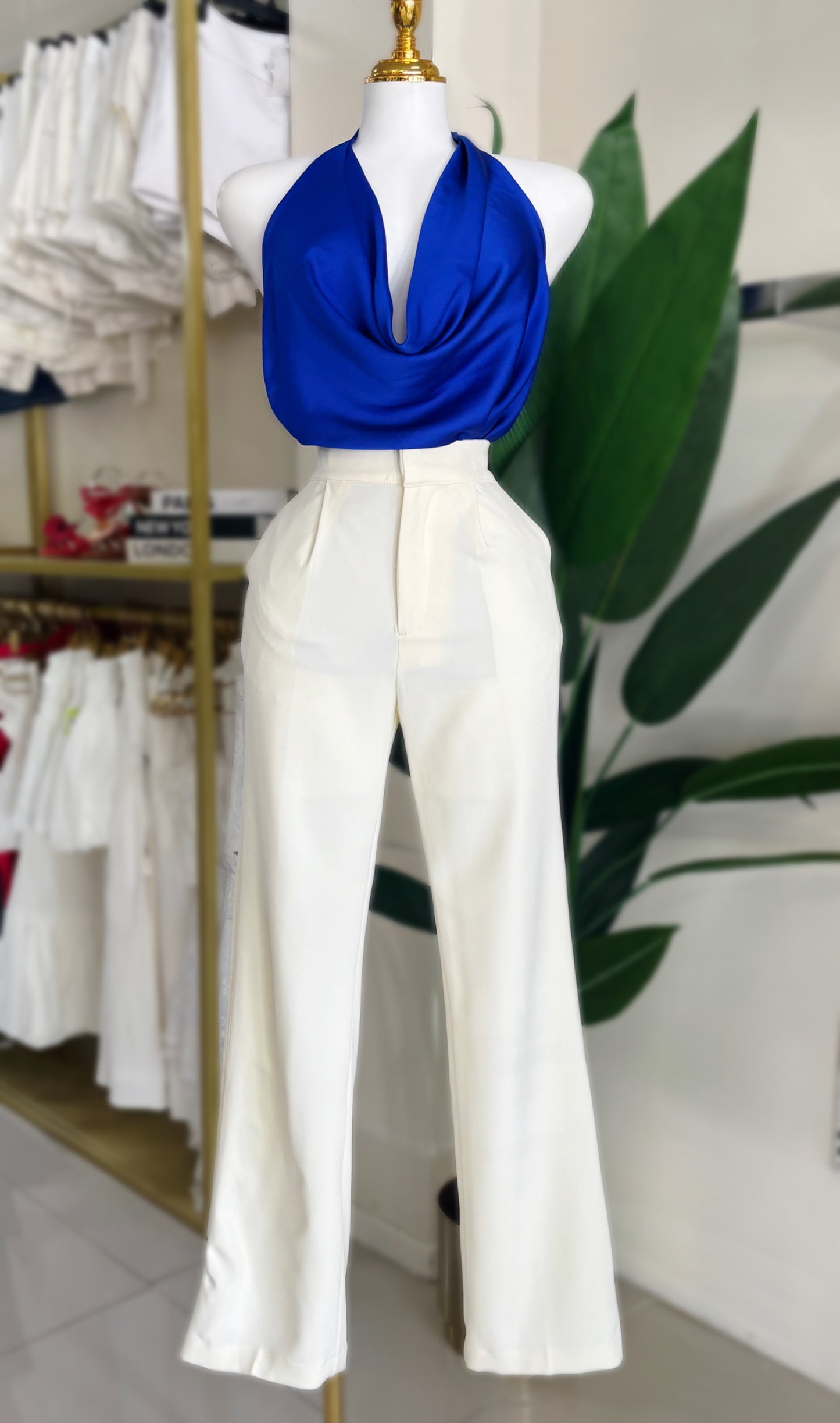 Laura Office Pant (Blanco/Negro)