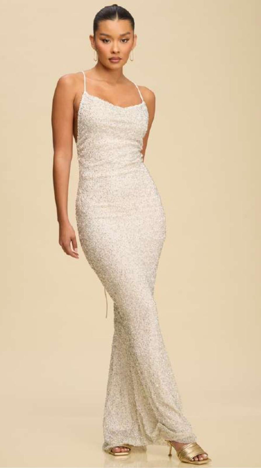 Jazmine Detail Maxi Dress (Ivory)