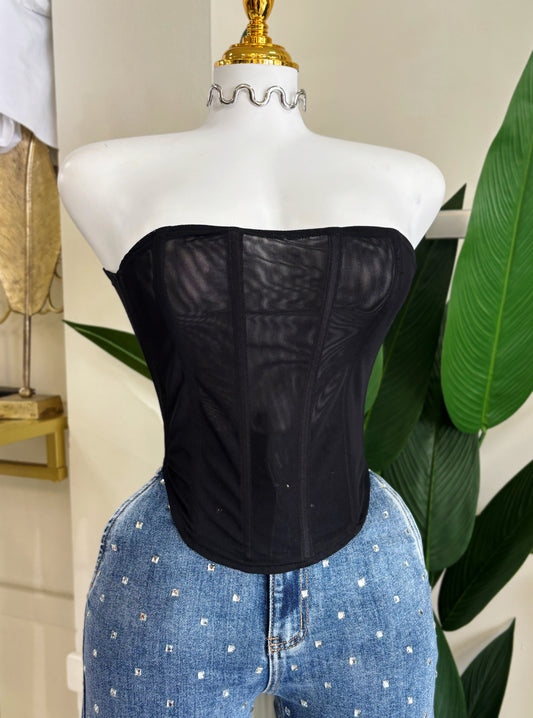 Antonia Mesh Corset (Corre Pequeño)