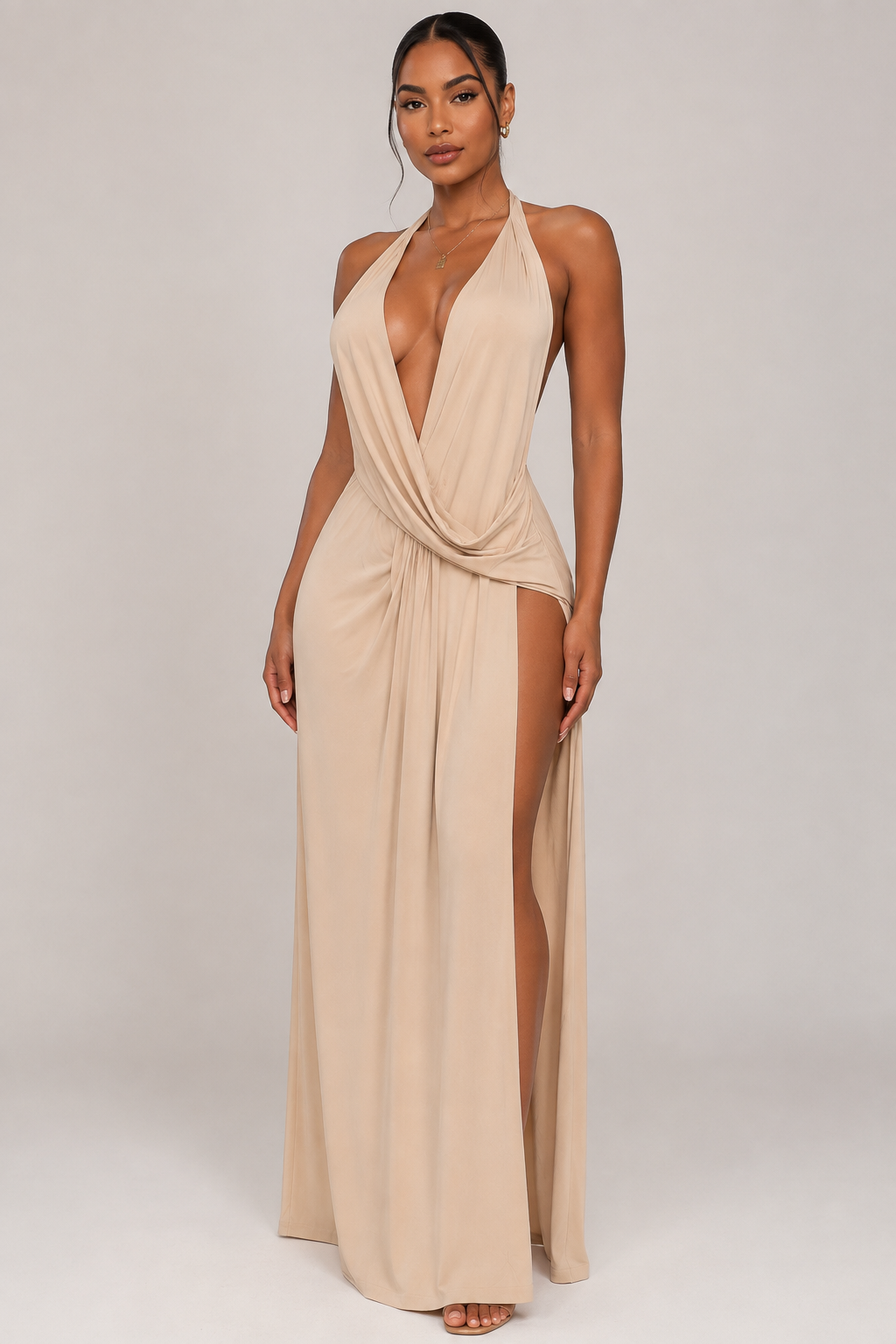 Zahara Goddes Maxi Dress (Beige)