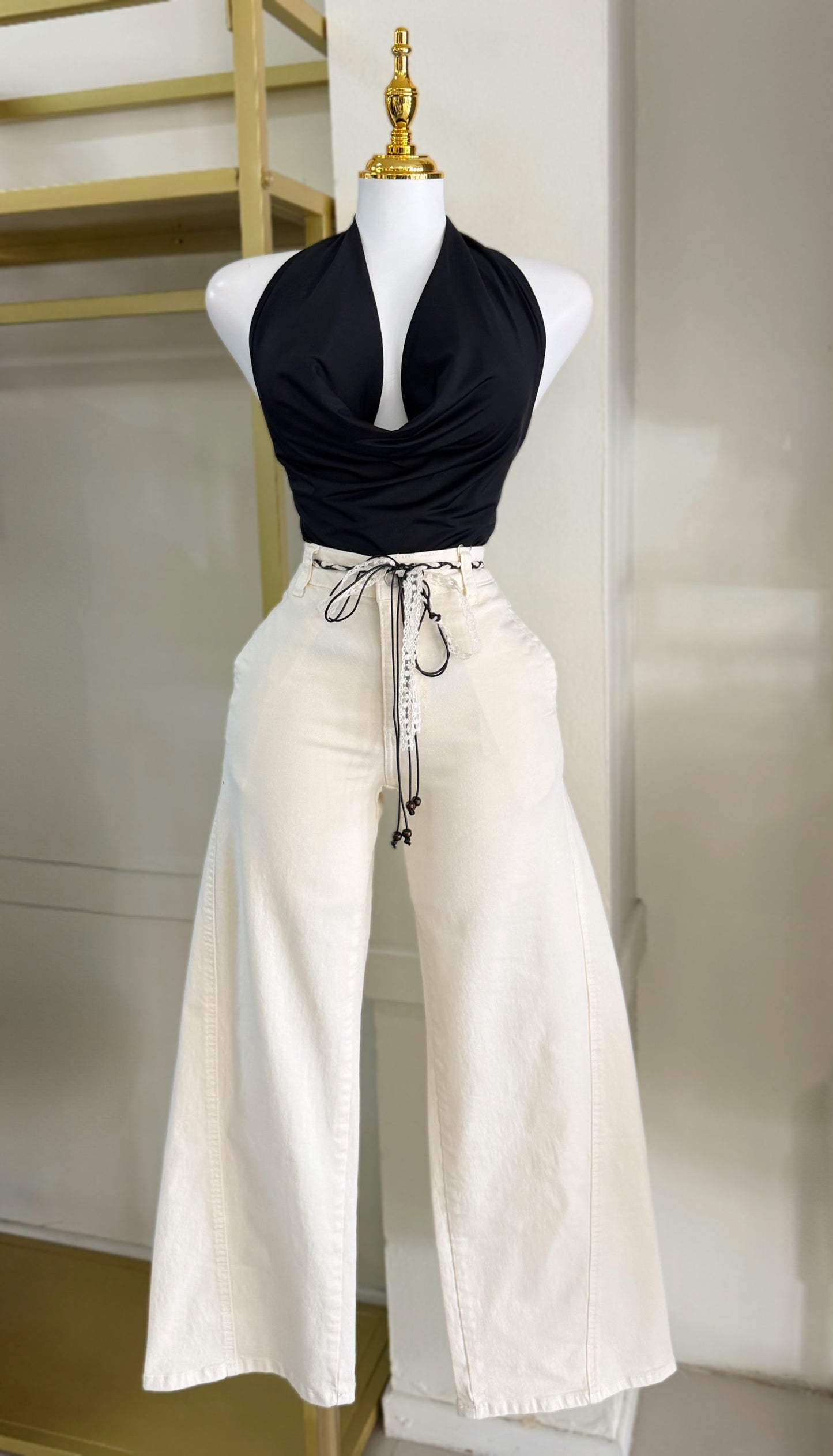 Juliana Belt Jean (Beige)