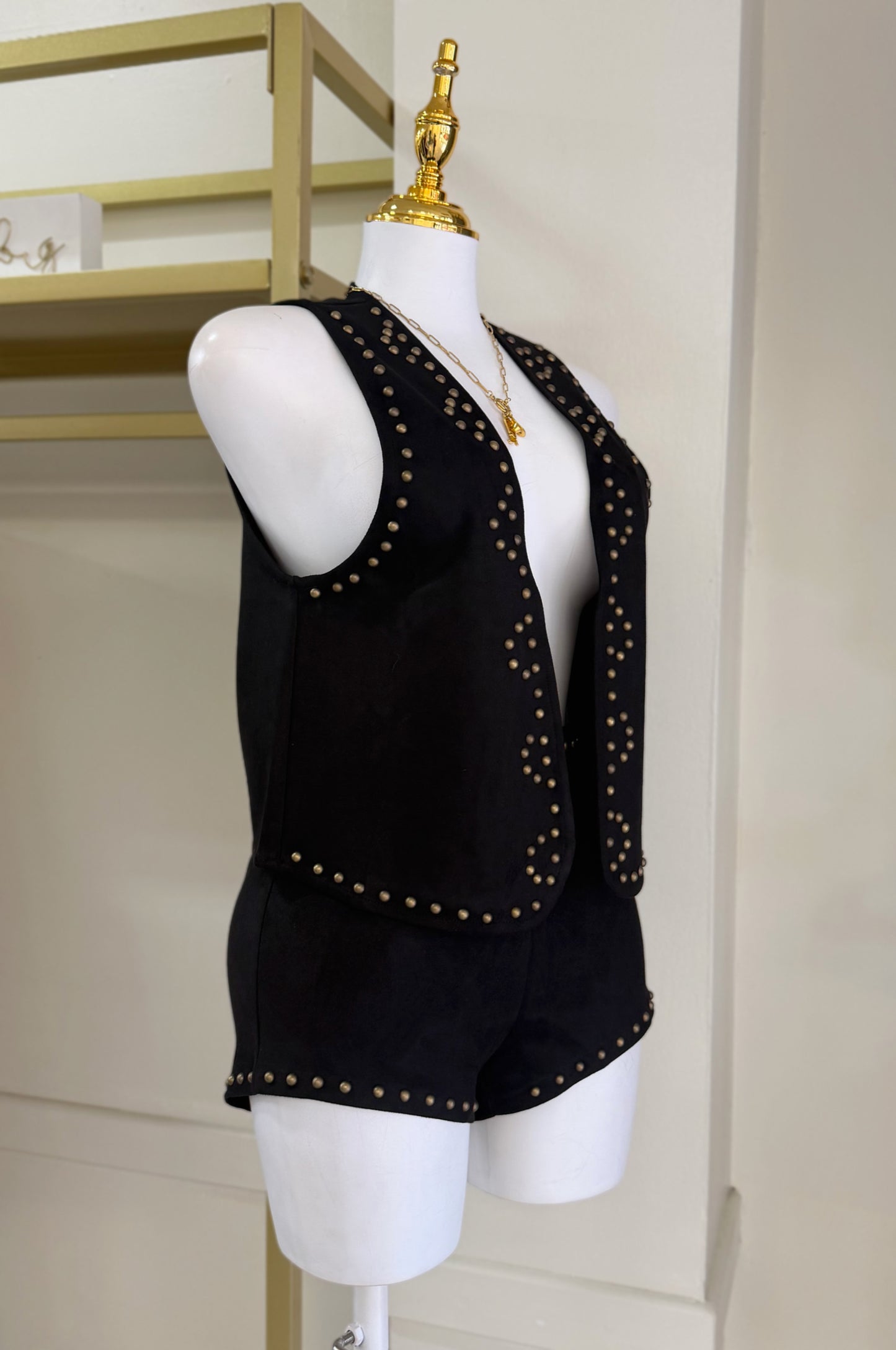 Emma Suede Short Set (Black)