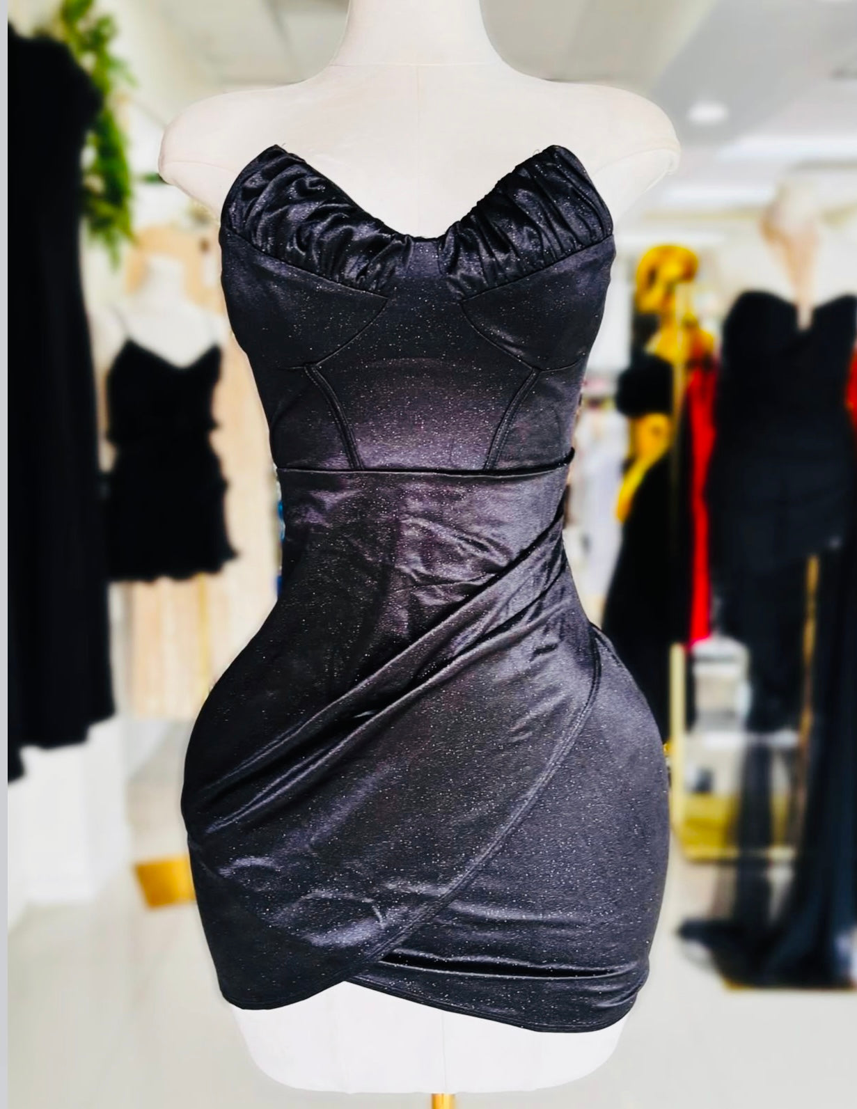 Rebecca Glitter Dress(ROJO/NEGRO)