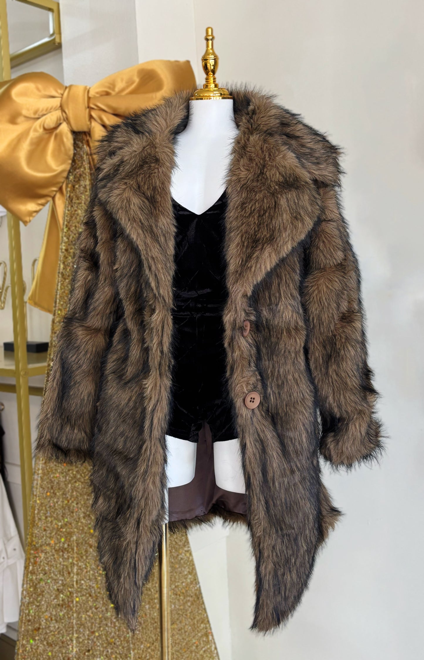 Manhattan Faux Fur Long Coat