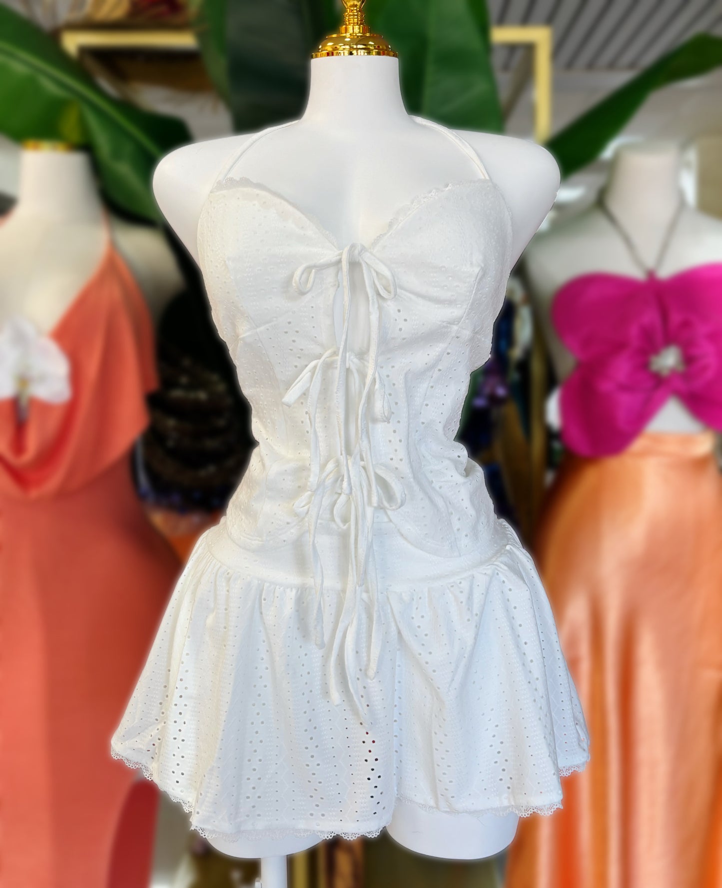 Bianca White Skirt Set