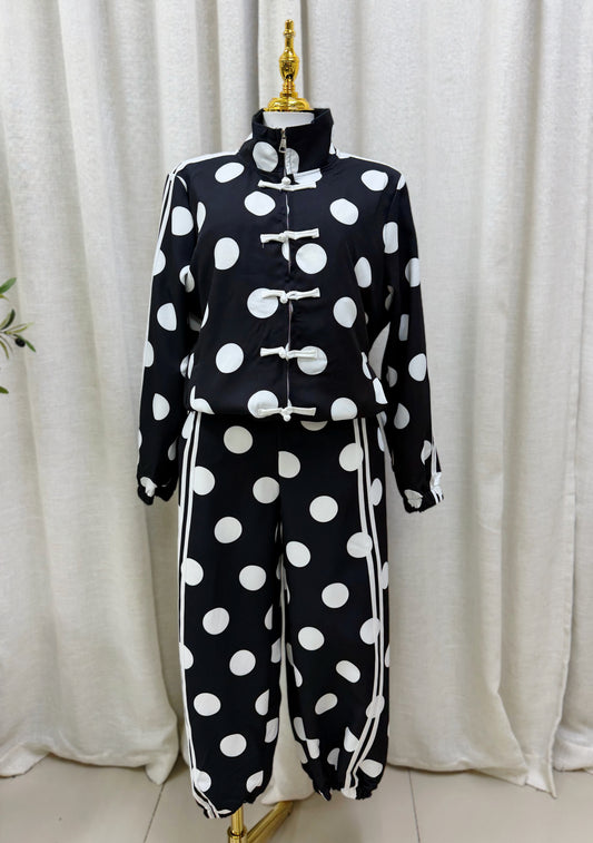 Irania Polka Dots Barrel Set (Black/White)