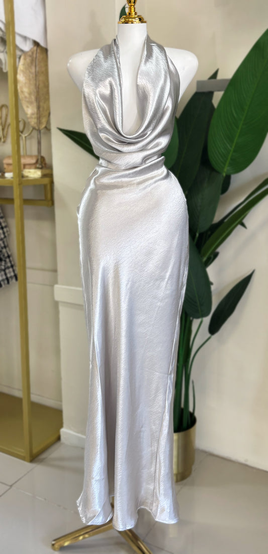 Aurora Silver Maxi Dress