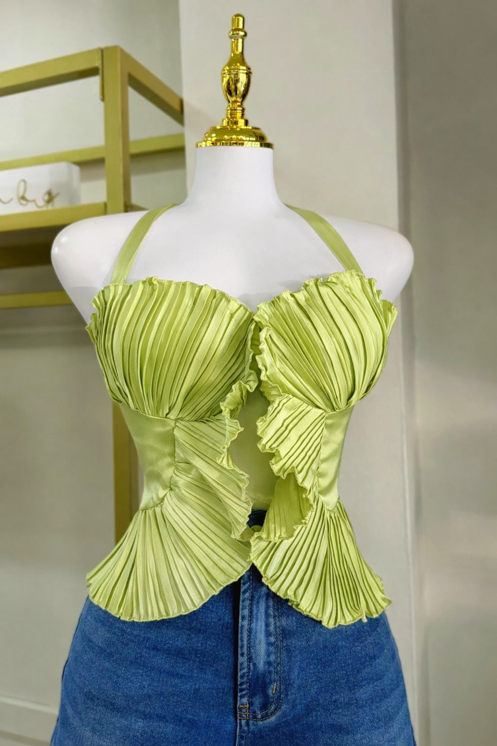 Galilea Halter Blouse LIME (Corre pequeña)