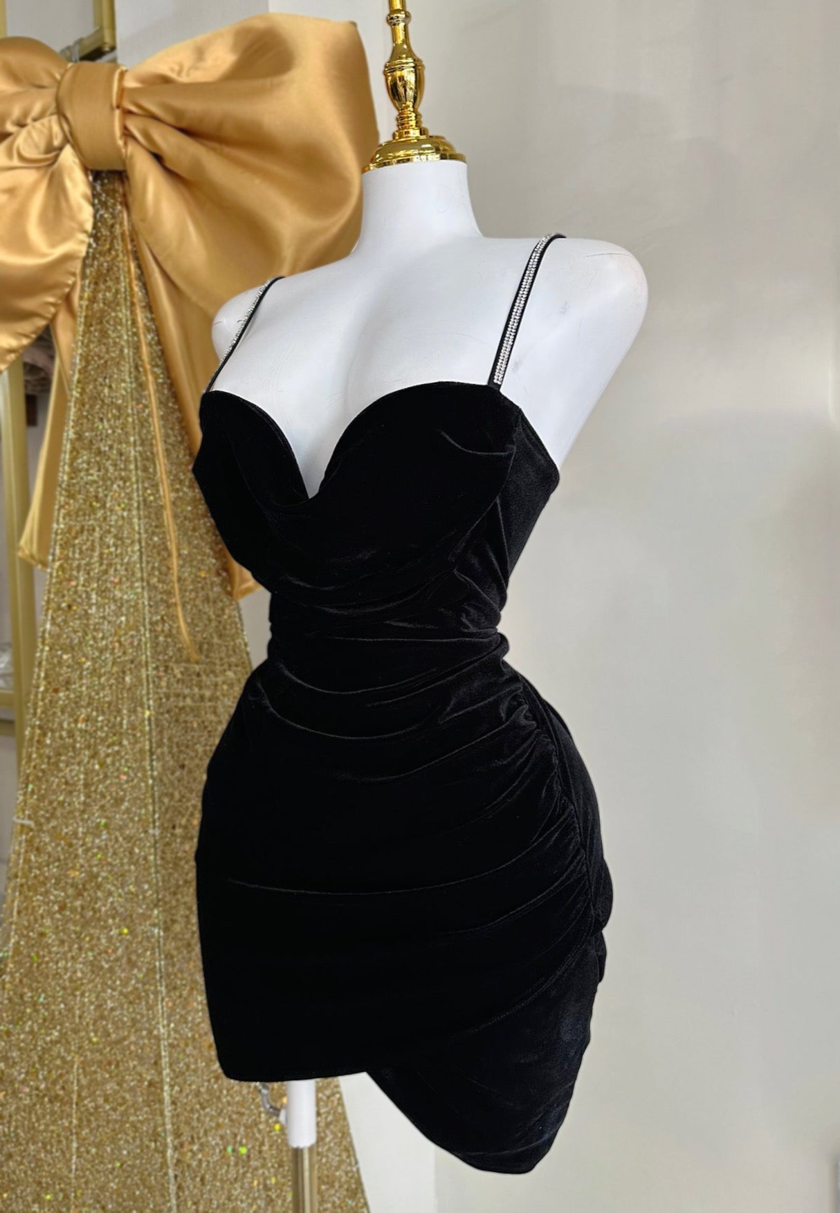 Dalia Velvet Black Dress