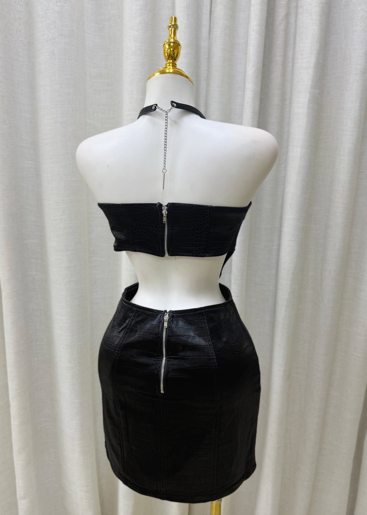 Zahara Croc Dress (Black)