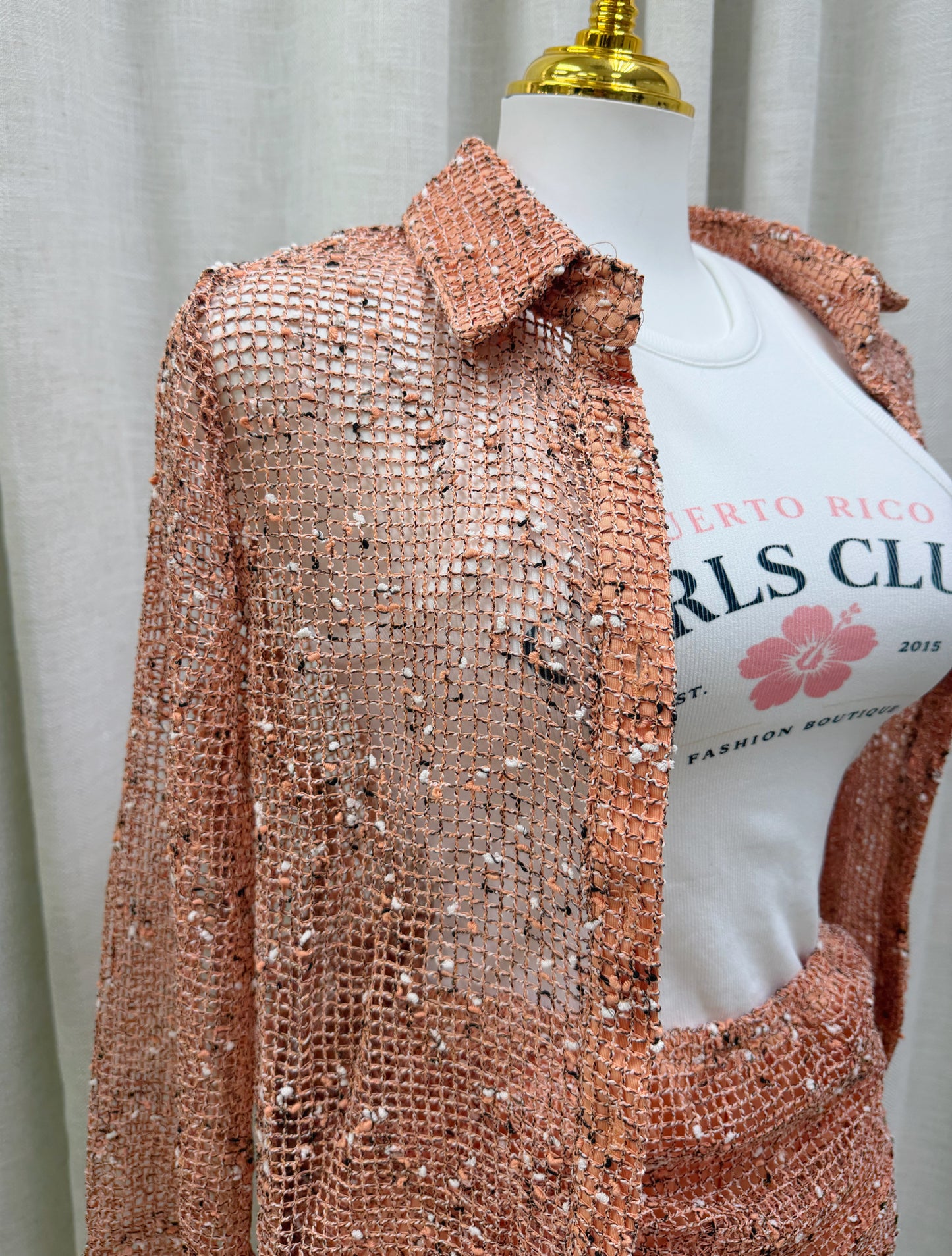 Lucia Mesh Skort Set (Peach)