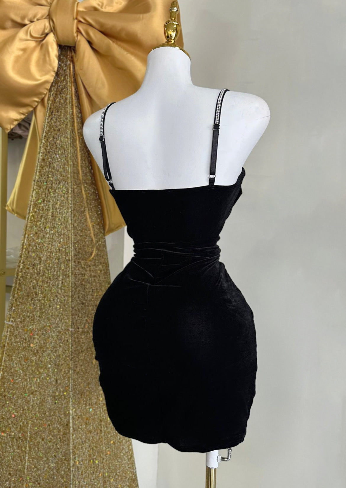 Dalia Velvet Black Dress