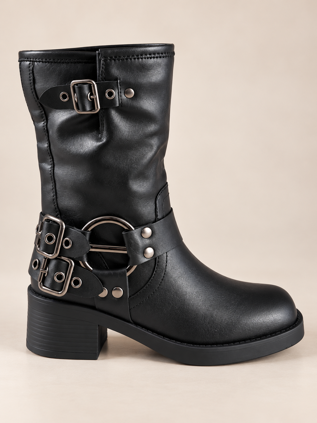 Ivanka-22 Biker Boots (Black) *CORREN 1 SIZE GRANDE*