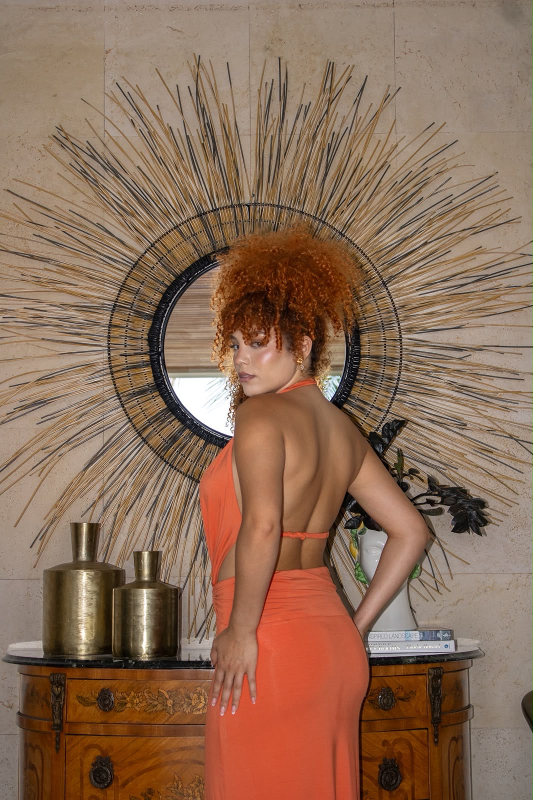 Gala Coral Maxi Dress