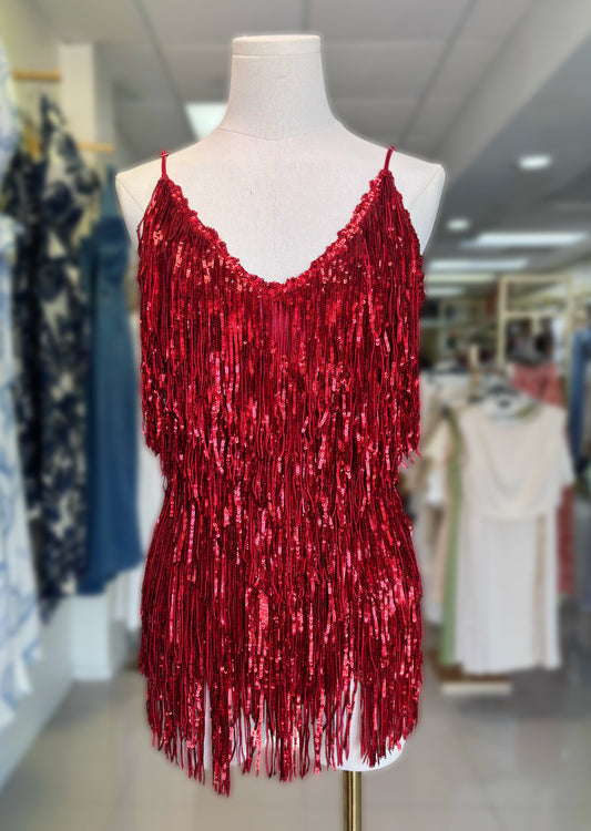 Ariana Fringe Sequin Romper