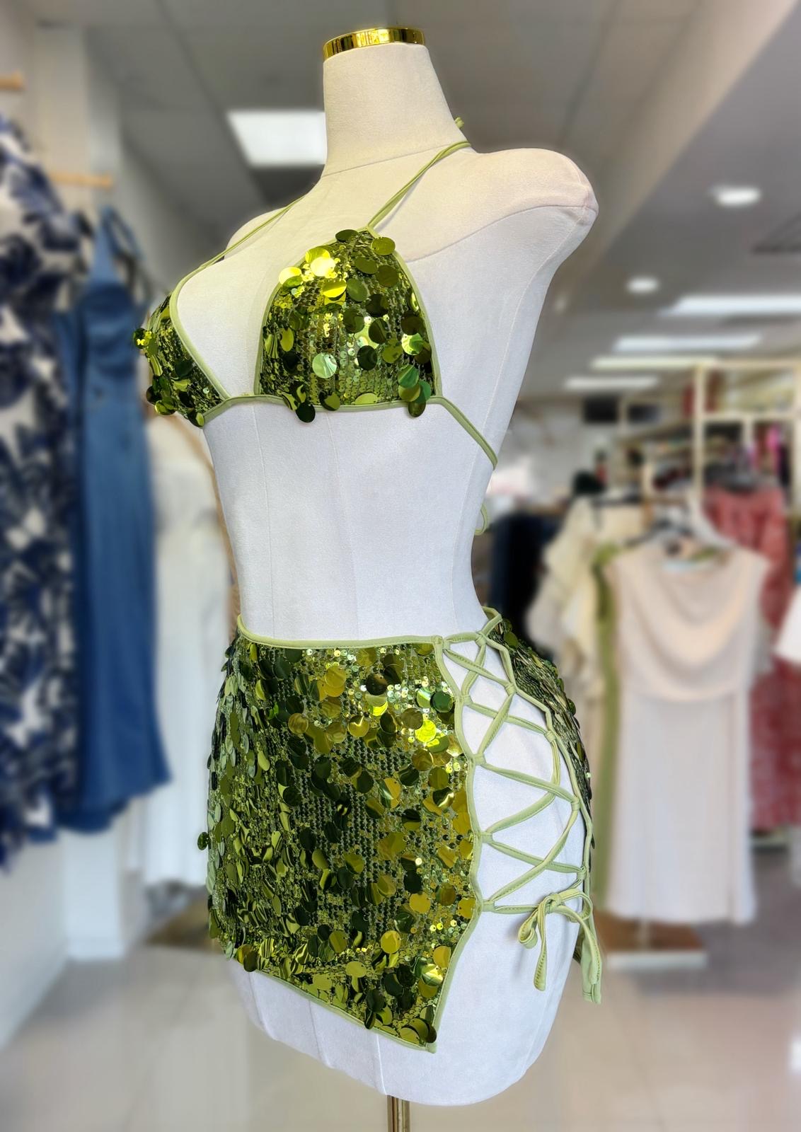 Emma Sequin Set (Green)