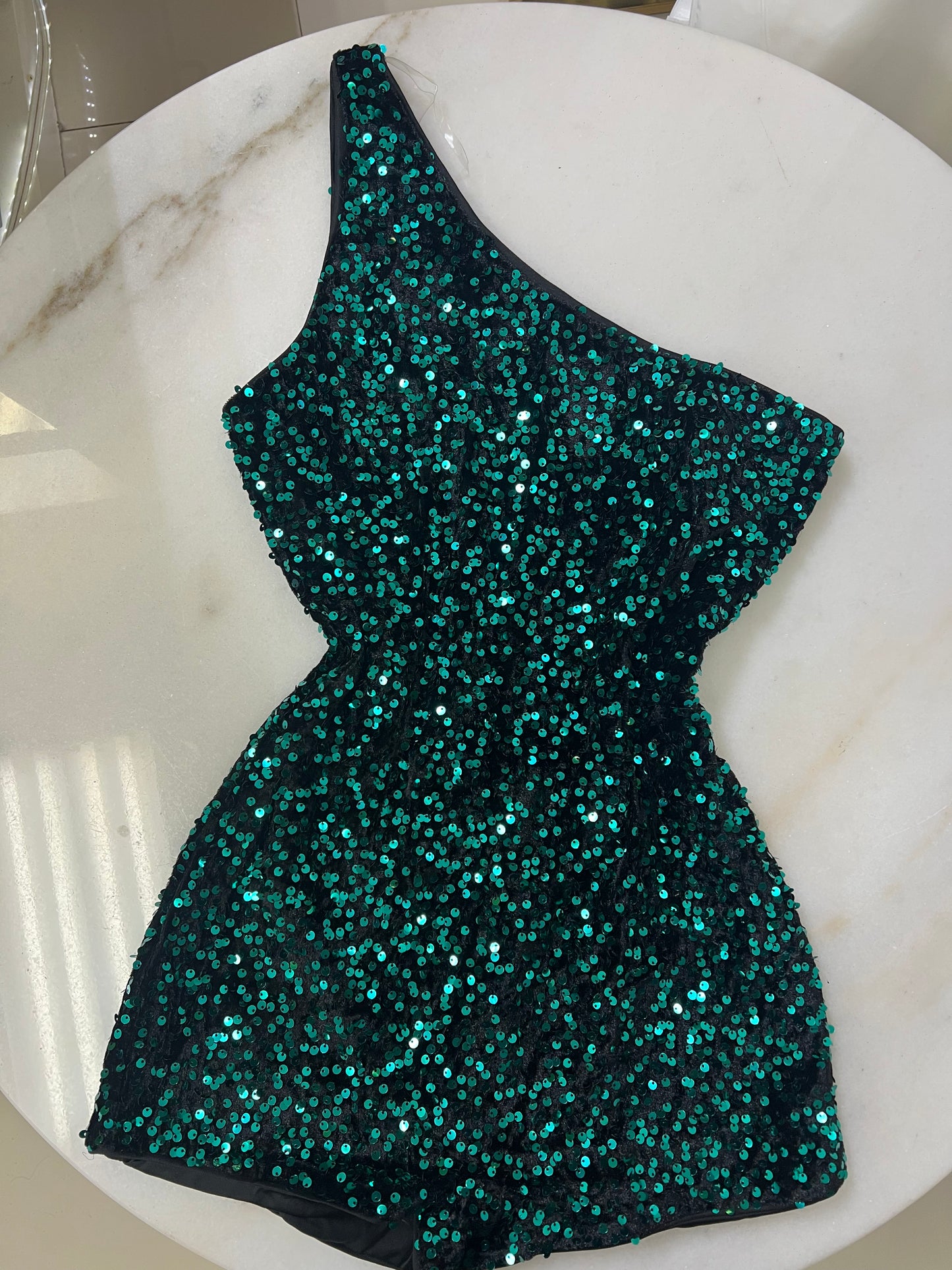Sandy Sequin Green Romper