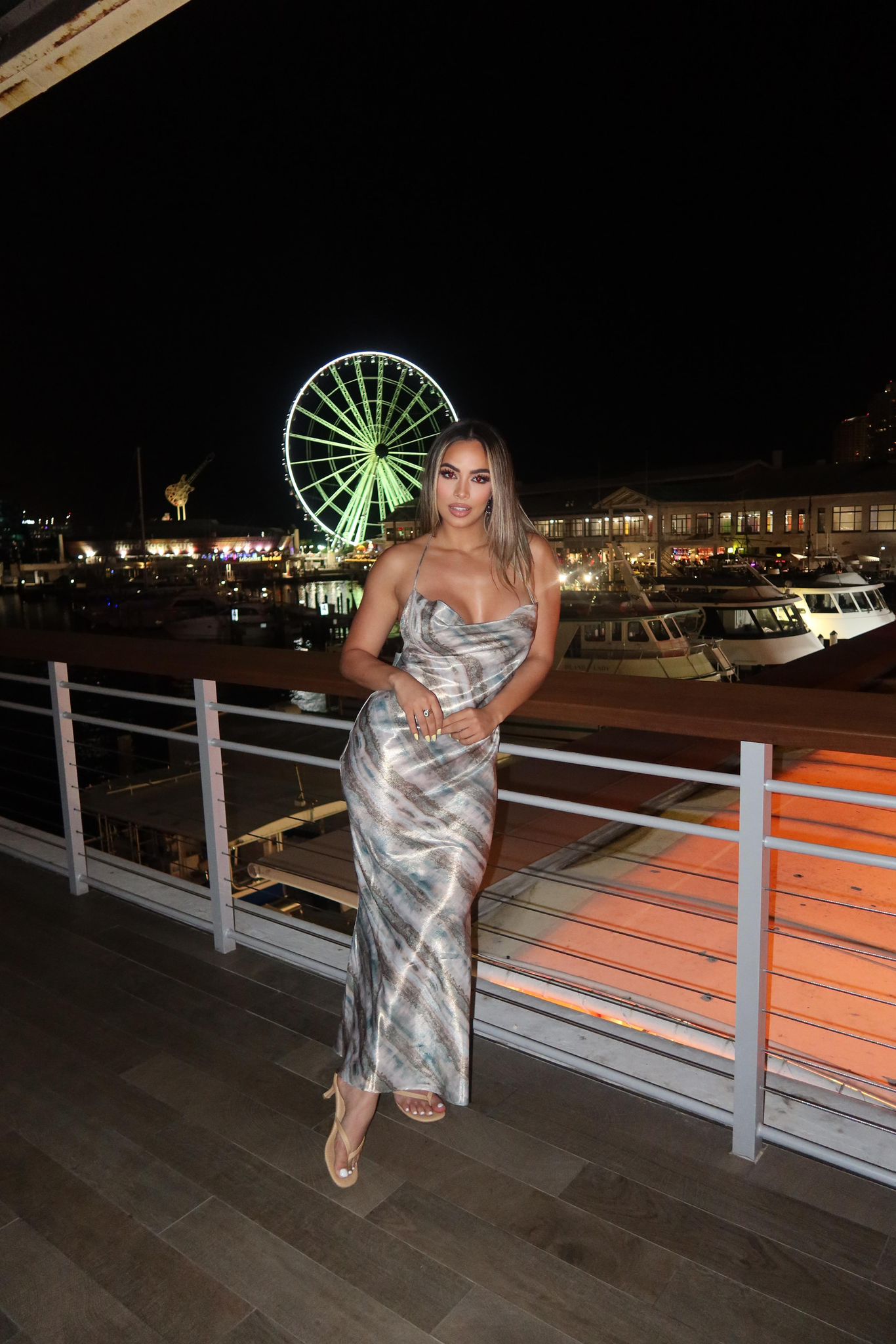 Sara Teal Multi Maxi Dress