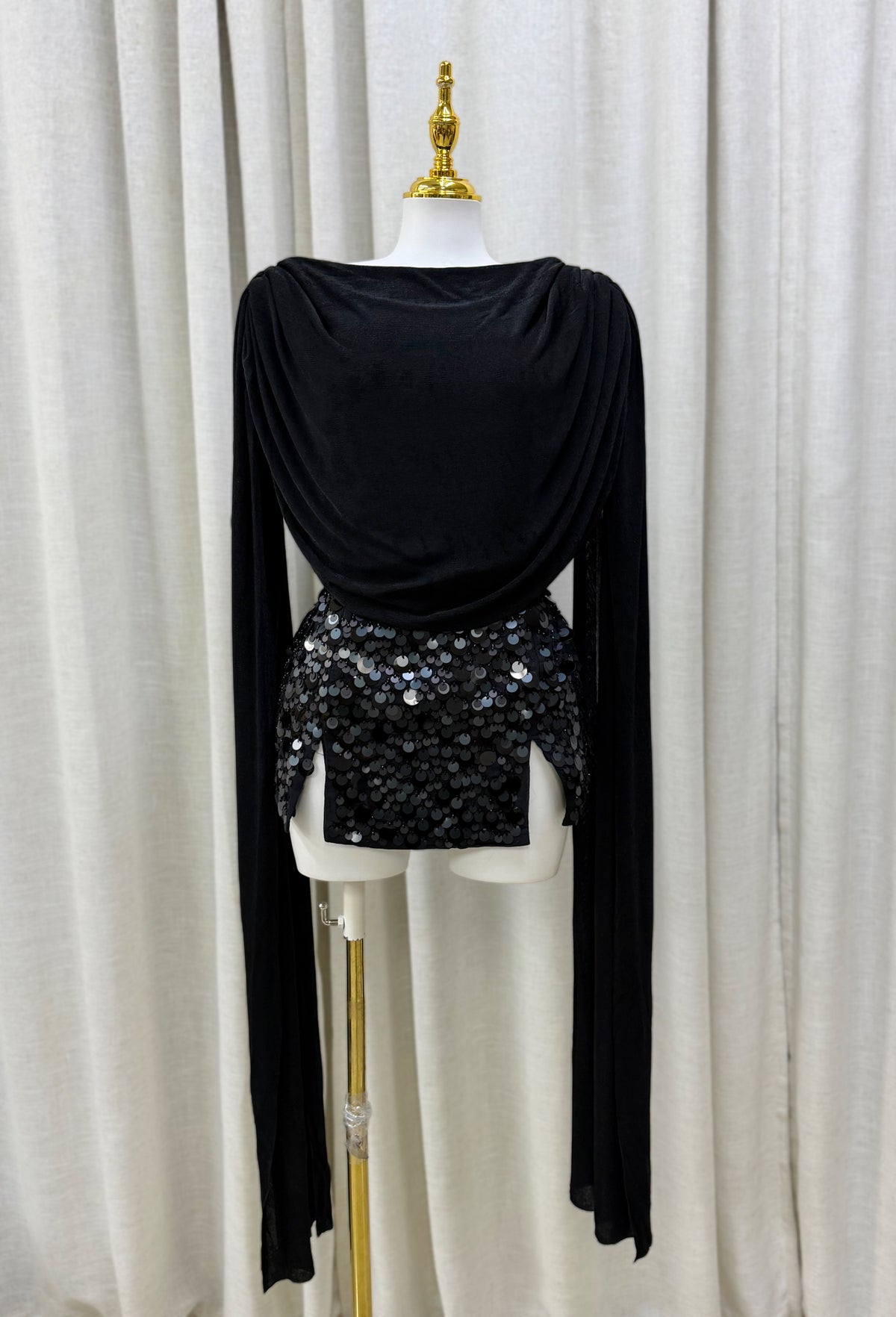 Noir Drape Bodysuit (Black)