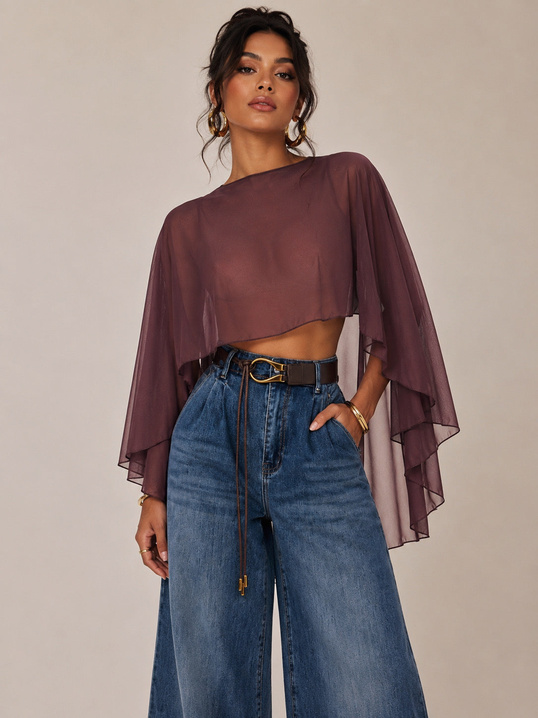 Venecia Brown Poncho (ONE SIZE)