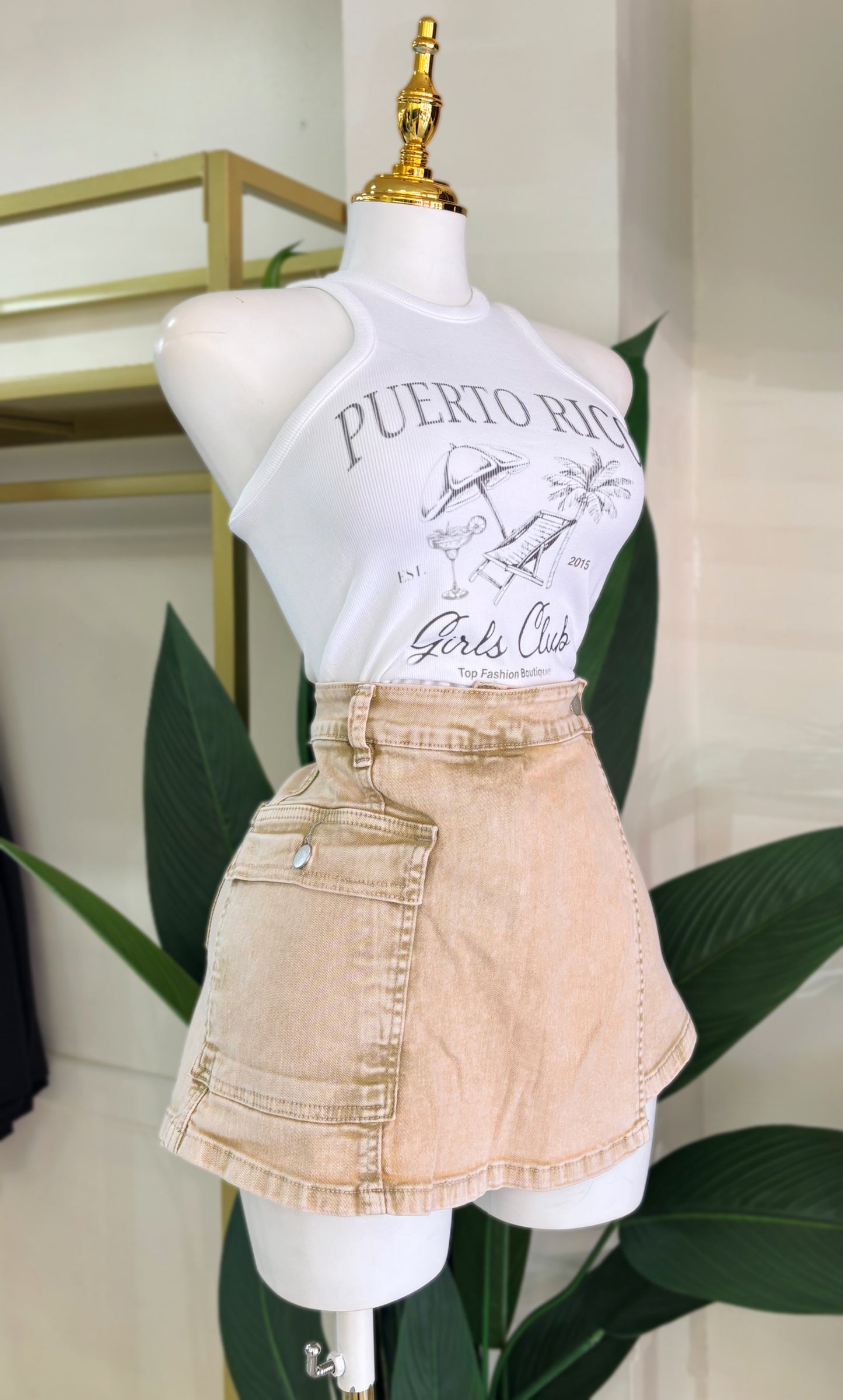 Tanya Denim Skort (Acid Wash)