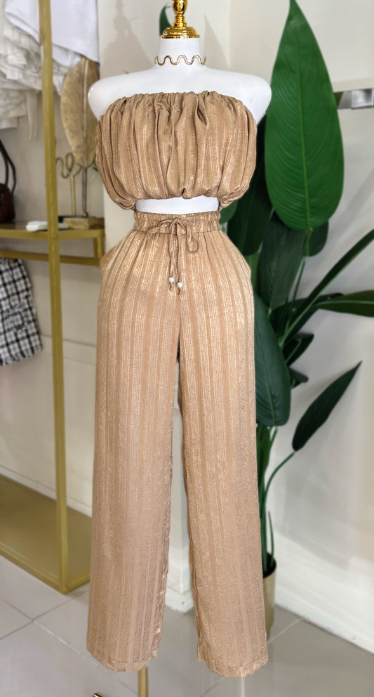 Amira Gold Pant Set