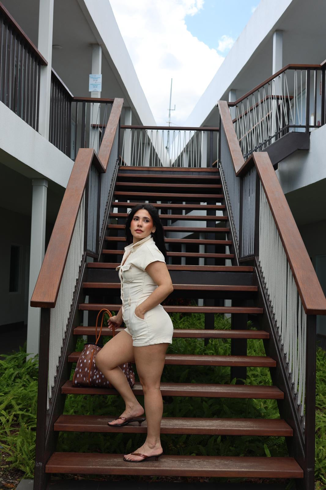 Kamala Beige Romper (Stretch)