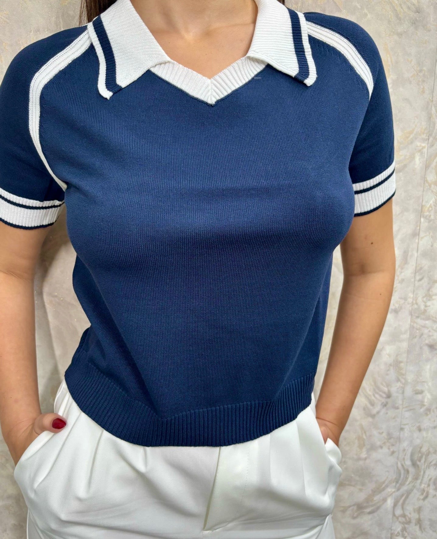 Navy / White Polo (Médium)