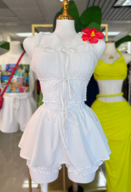 Kamelia White Skirt Set
