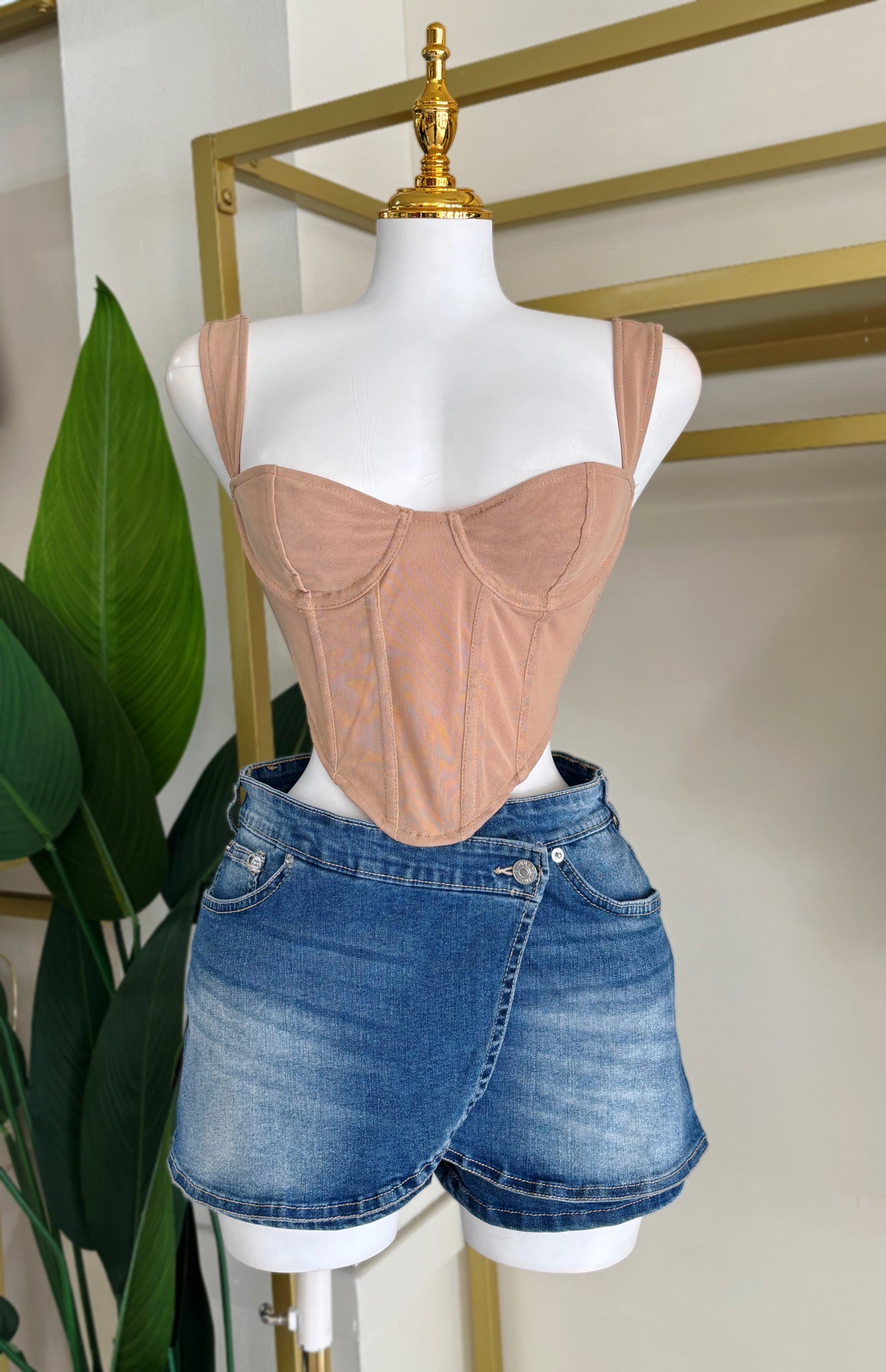 Sofia Denim Skort (Dark Blue)