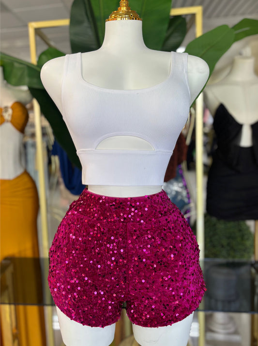 Rose Sequin Short