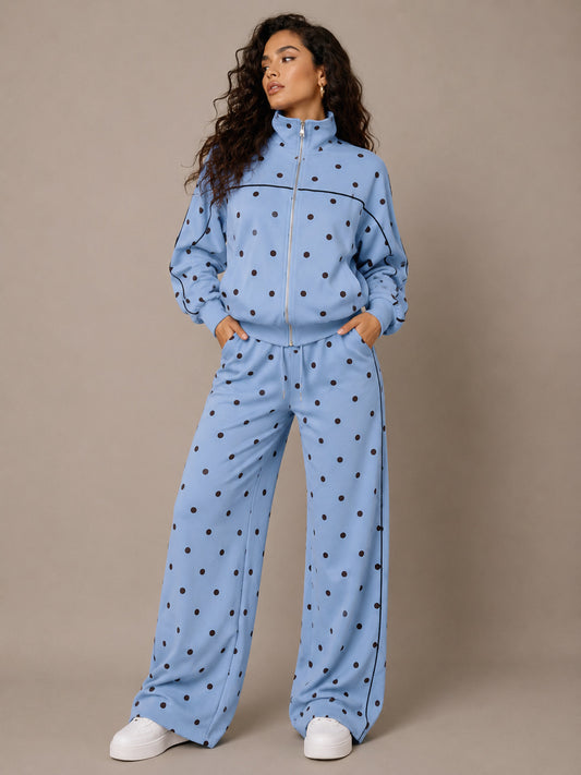 Lara Polka Dots Travel Set (Blue)