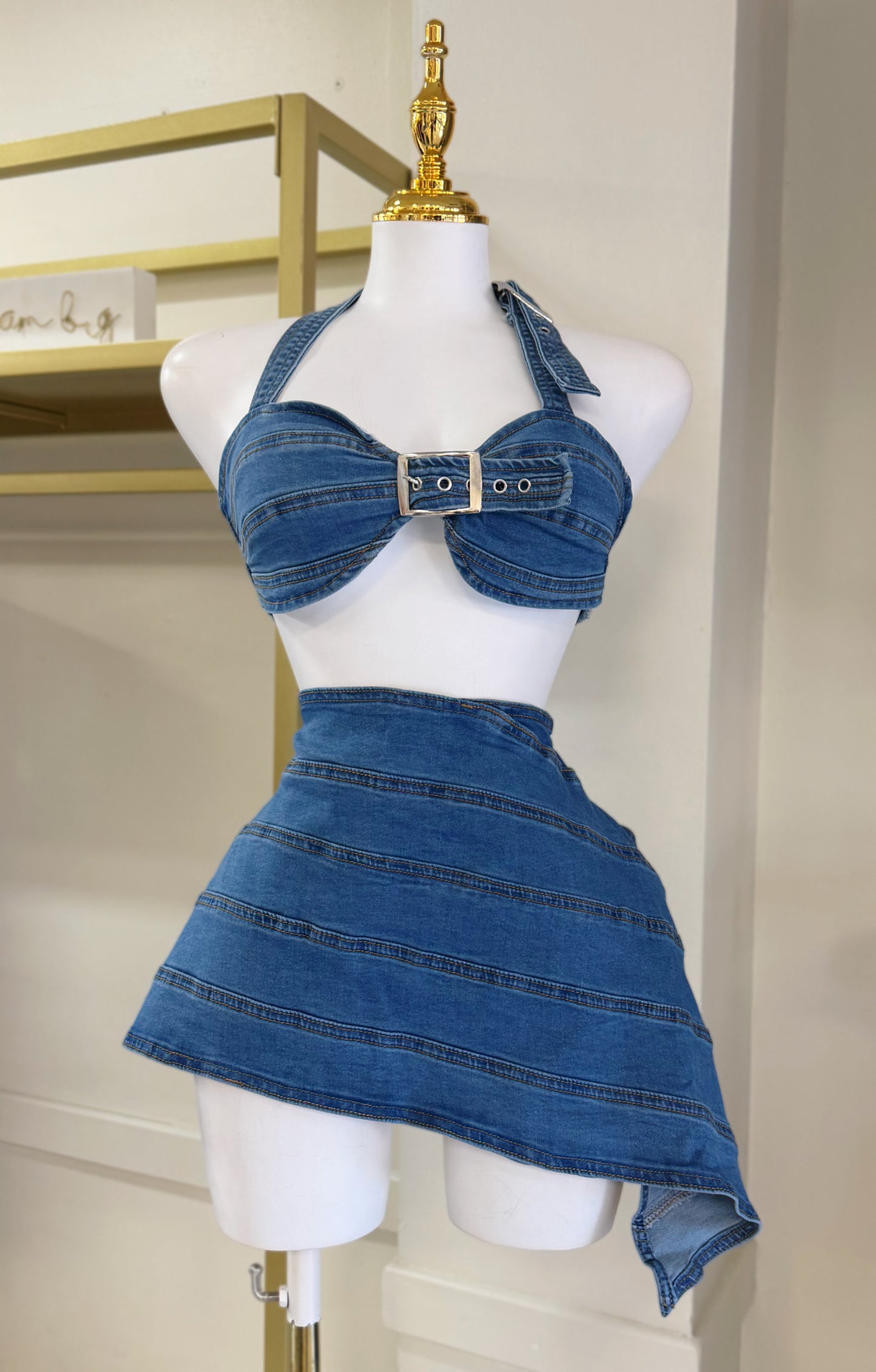 Kamilah Denim Skirt Set