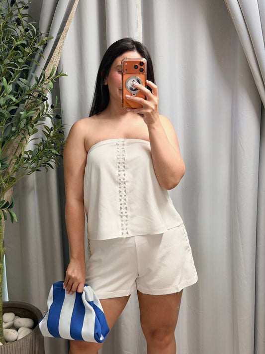 Caroline White Short Set
