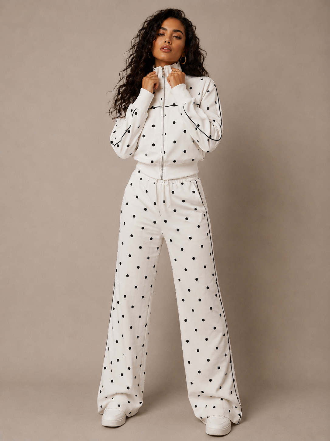 Lara Polka Dots Travel Set (White)