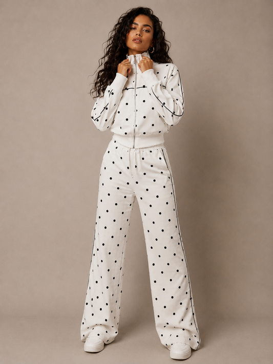Lara Polka Dots Travel Set (White)