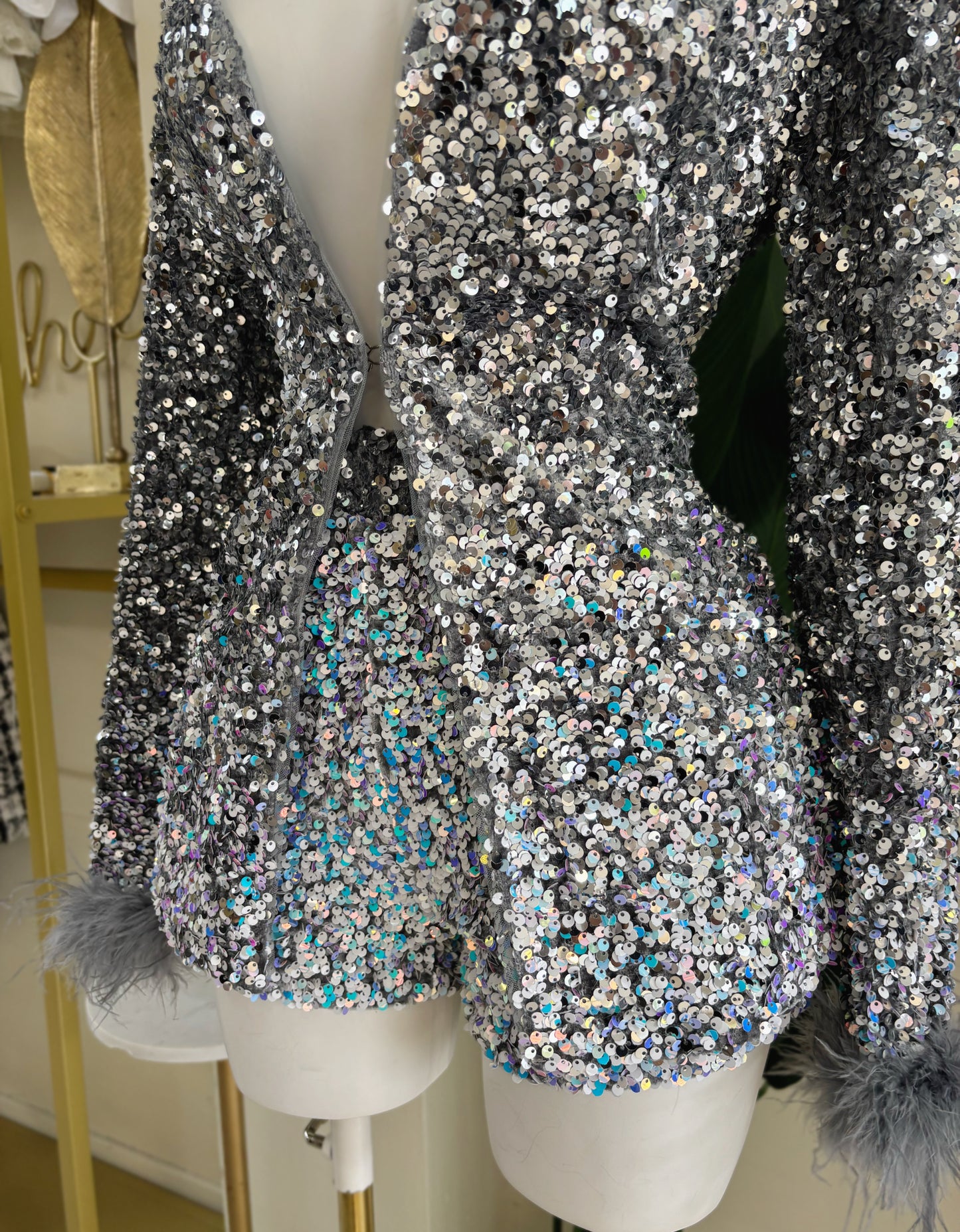 Lara Sequin Blazer Set
