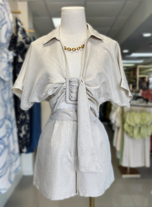 Malia Short Set (Beige)
