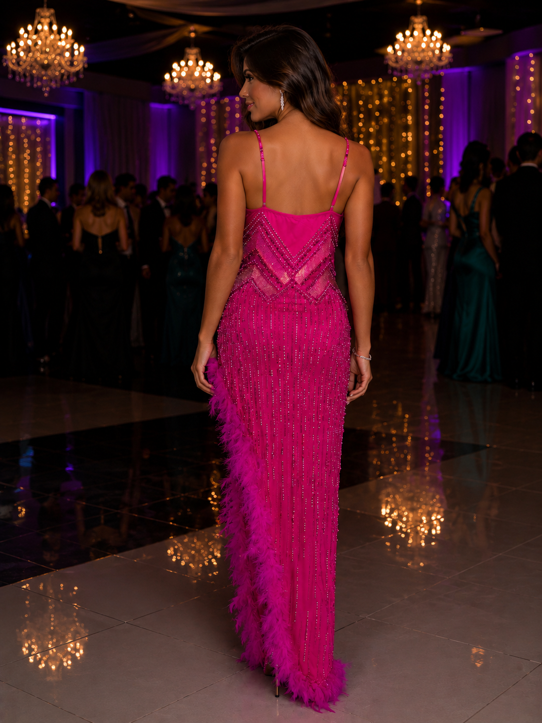 Sarah Fuchsia Glam Dress