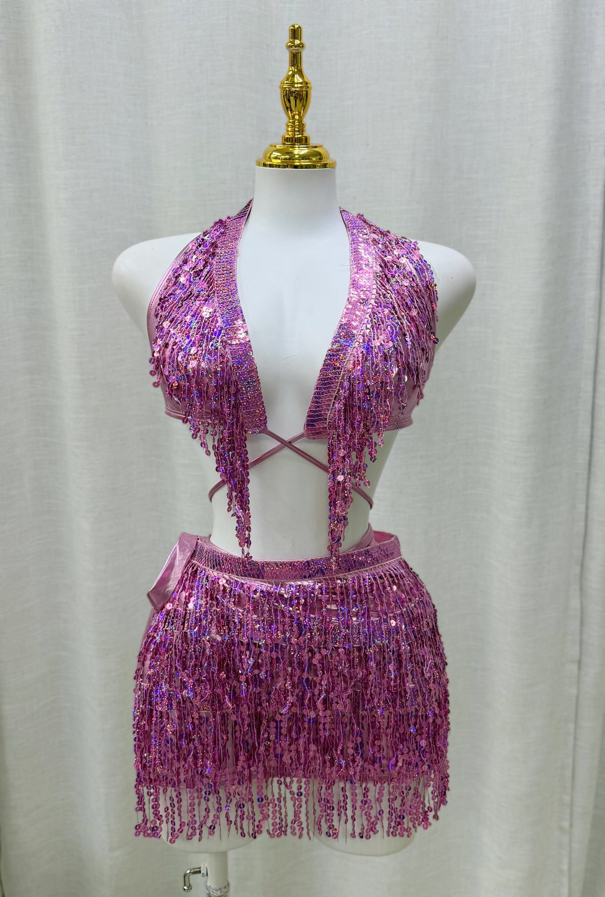 Thalia Sequin 3 Pieces Set (Rosa/Negro)