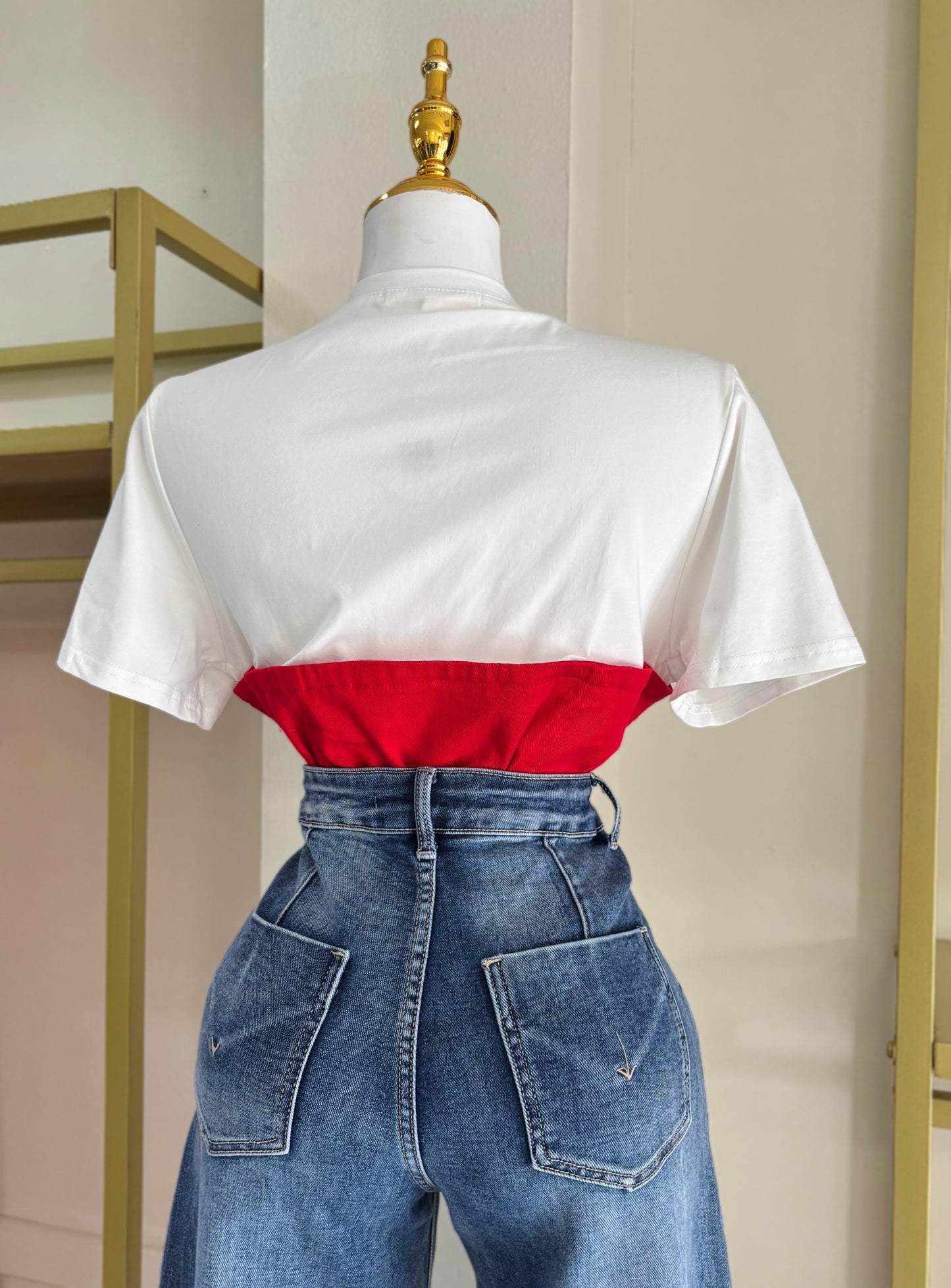 Valentina Red Detail Tshirt