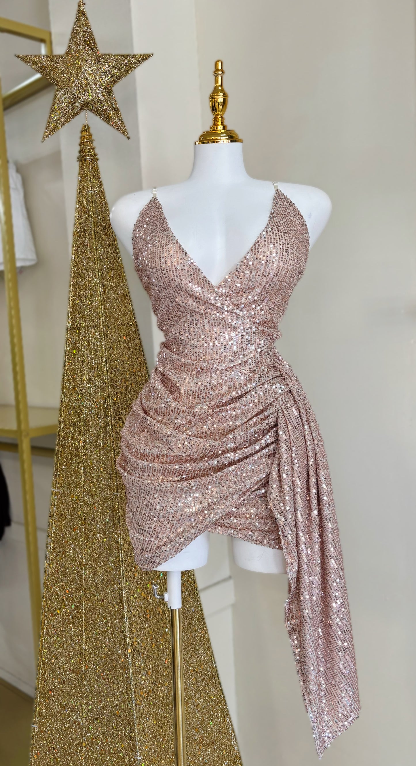 Rose Gold Sequin Dress