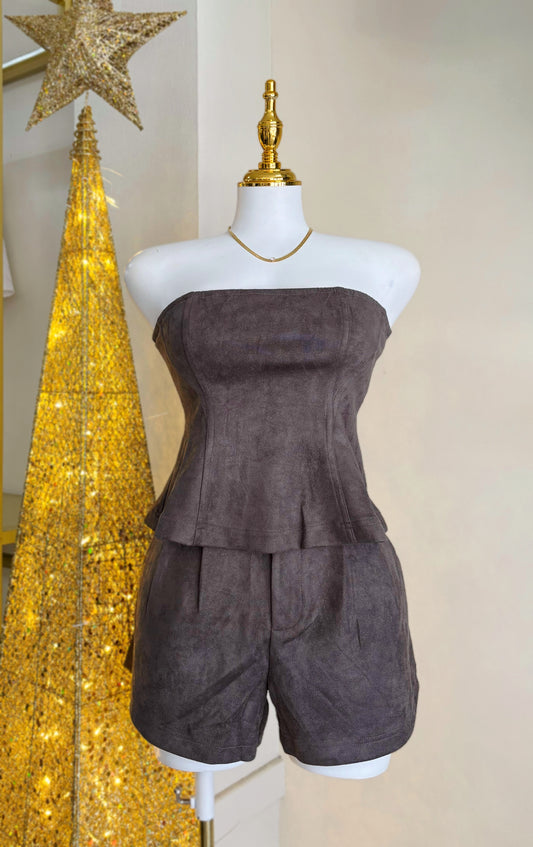 Kamilia Suede Short Set