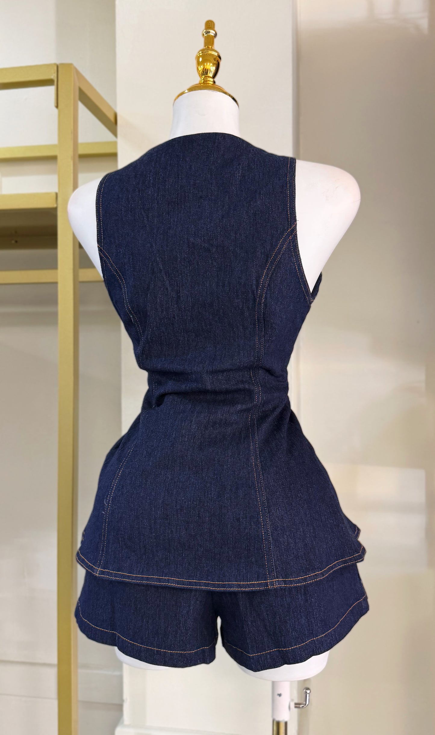Kleísa Denim Romper (Stretch)