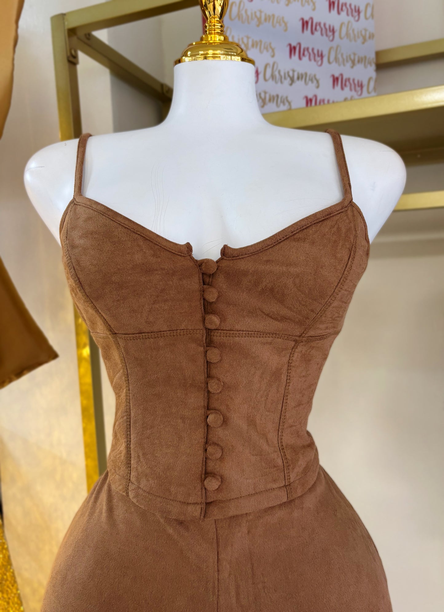 Alana Suede Short Set (Camel)
